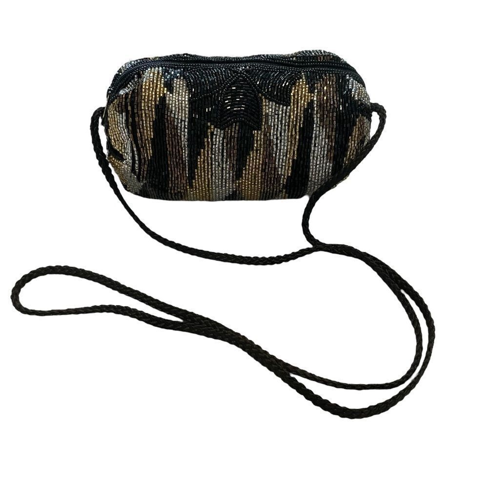 Vintage Delill Metallic Beaded Evening Shoulder Bag